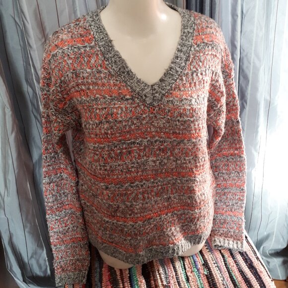 Sweater - Sz. S/P - Aeropotale - Pink and Grey Weave Wool Blend - Picture 1 of 4